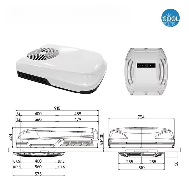 Durable Rooftop Mounted Sleeper Rv Air Conditioning 220V Rooftop Aire Acondicionado for Camping Caravan Car Truck Use