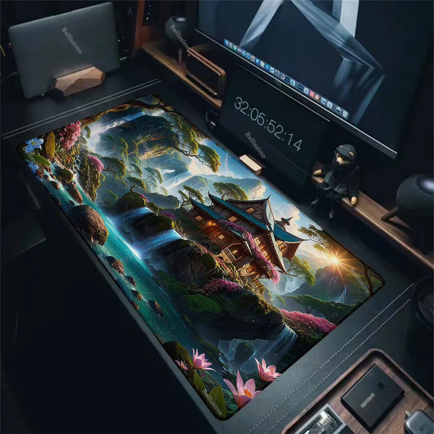 Anime Forest Tower building Mousepad Custom Home Computer Keyboard Desk Mat Laptop Soft Anti-slip Table Mat Accessory Mouse Pad