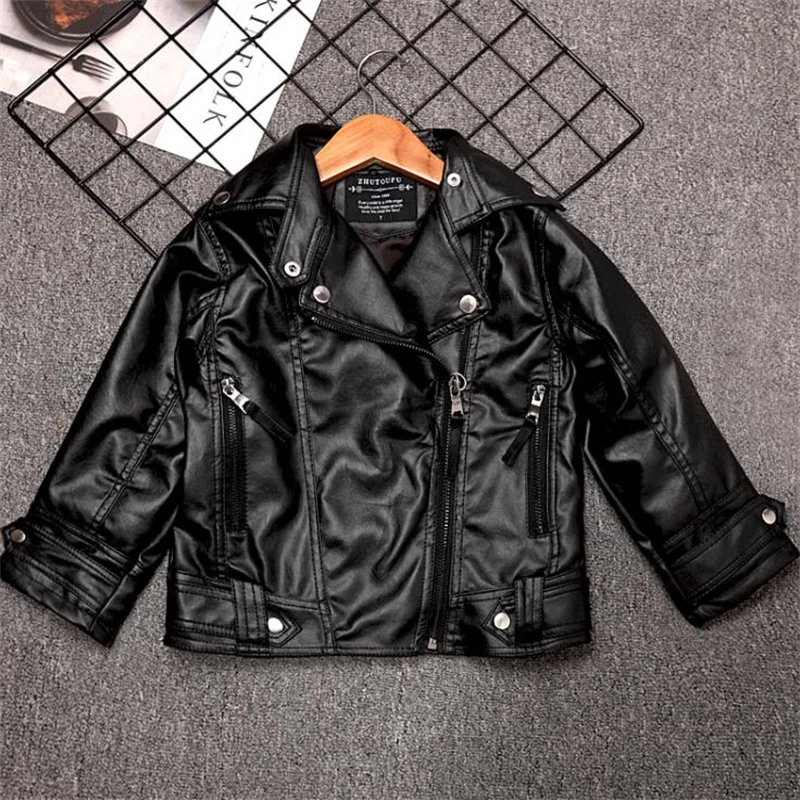 

Pu leather Boys Girls Casual Leather Jackets Children's Clothing