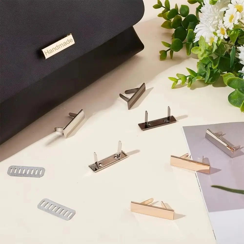 10pcs Handmade Blank Metal Stamping Blanks Metal Alloy DIY Personalized Name Labels Rectangular Jeans Labels Luggage
