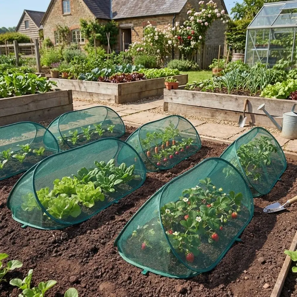 Pop-Up Mesh Plant Cover Set - Premium Garden Protection Kit,Fine Mesh Bird & Insect Barrier Netting for Vegetables,Fruits Flower