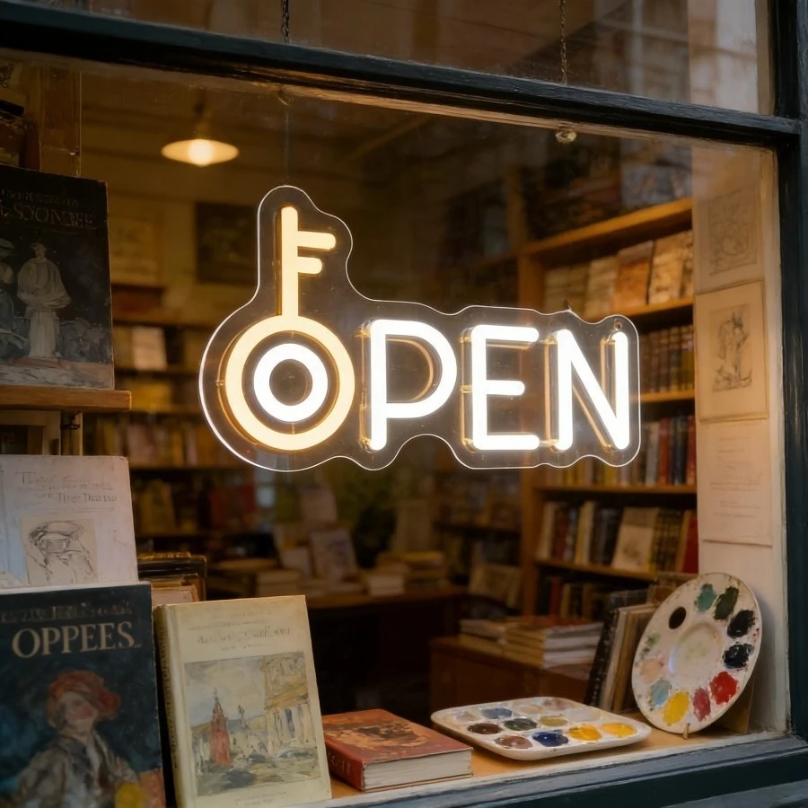 

Неоновая вывеска OPEN, теплый желтый светодиодный свет для магазина, книжного магазина, домашнего декора, художественный приветственный знак, креативная реклама для бизнеса, настенное искусство