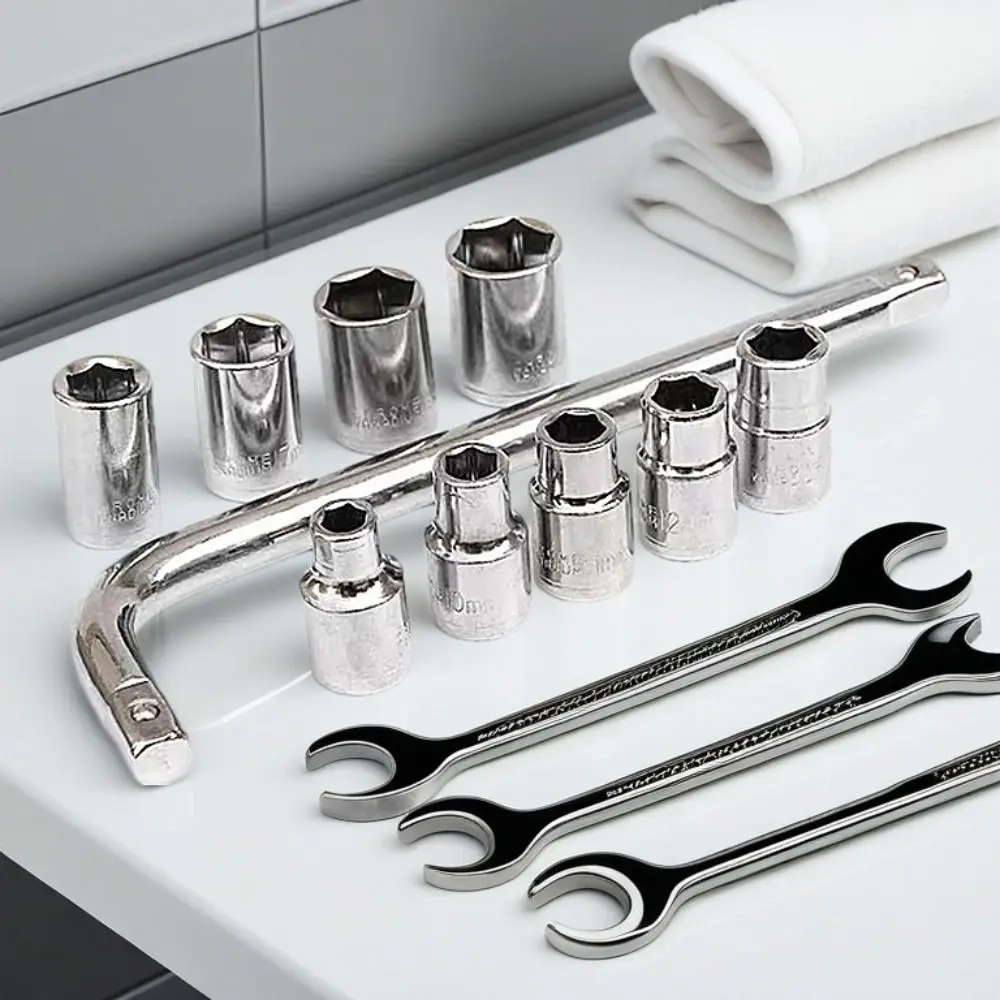 

8-21mm Range Socket Wrench Set 1/2" Drive Metric Size Socket Wrench Kit Durable Construction Portable Design Carbon Steel Tools