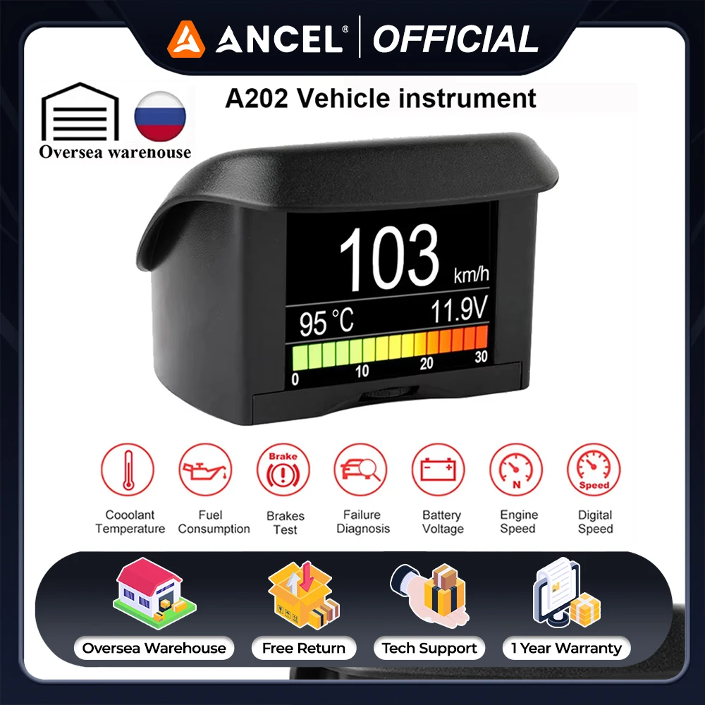 

Ancel A202 On-board Computer For Car OBD2 Automobile Scanner Digital Computer Display Speed Fuel Consumption Temperature Gauge