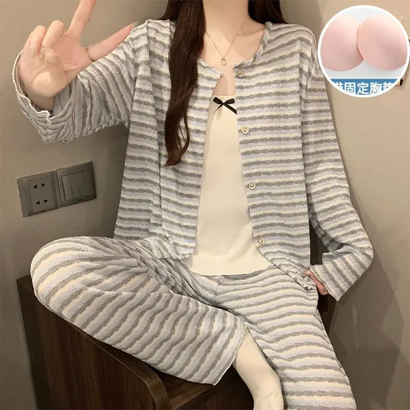

Pjs Set Women's Pajama Set Women's Warm Winter Pajamas Fashionable Home Clothes Pajamas Three-Piece Set Cute and Soft Pajama Set