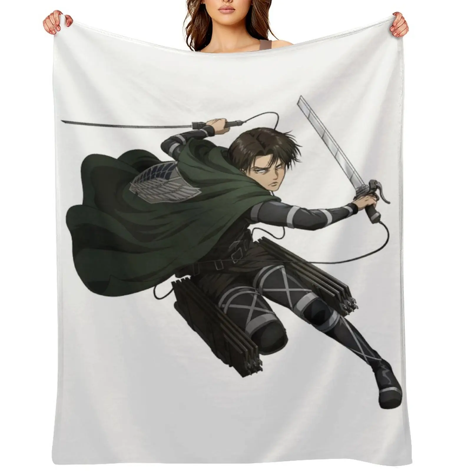 

Levi Ackerman Throw Blanket Retros anime Luxury Throw Warm Blankets