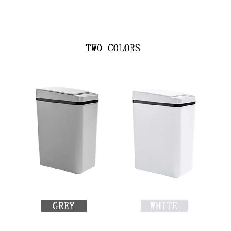 Intelligent Induction Trash Can 12L Touch Type Suitable For Kitchen Toilet Bathroom Living Room Indoor Garbage Bin