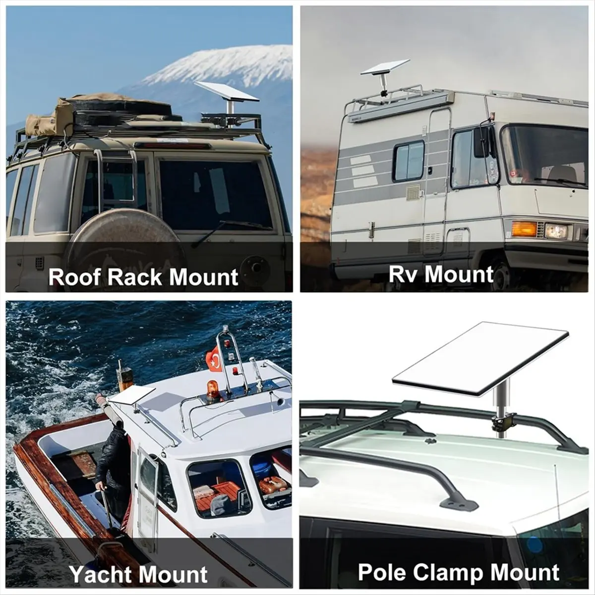 L77A For Mini Mount Kit for RV, Yacht, - Roof Rack & Pole Clamp Mount with Stainless Steel Pipe