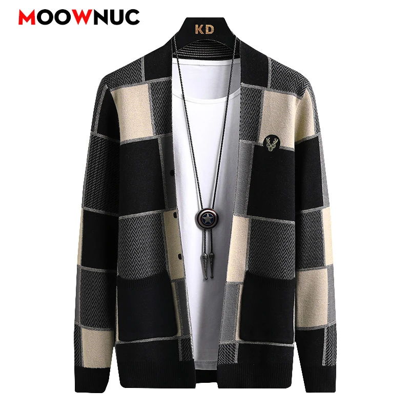 

Кардиган, мужская одежда, весенний свитер для мужчин, уличная мужская толстовка, вязаная осенняя модная повседневная мужская теплая однотонная мужская одежда