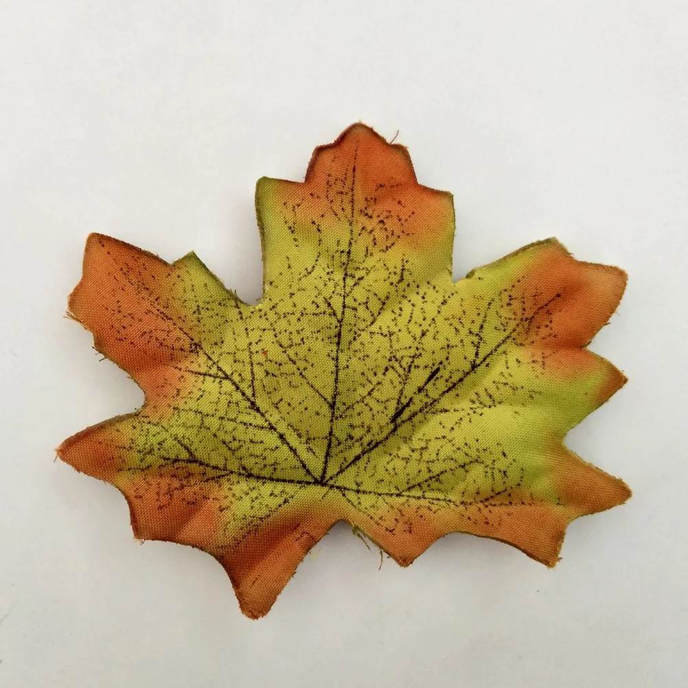 

100pcs Artificial Maple Leaves Decoration Autumn Photo Props MulticolorFlowers Non Fading Realistic Wedding Festival Party