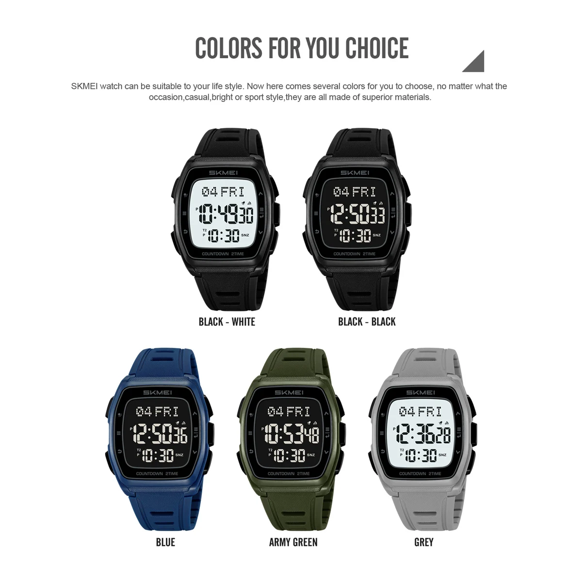 SKMEI 2441 Waterproof Electronic Watches Sport Digital Wristwatch For Men Women Chrono Count Down Timer Watch Reloj Hombre ﻿