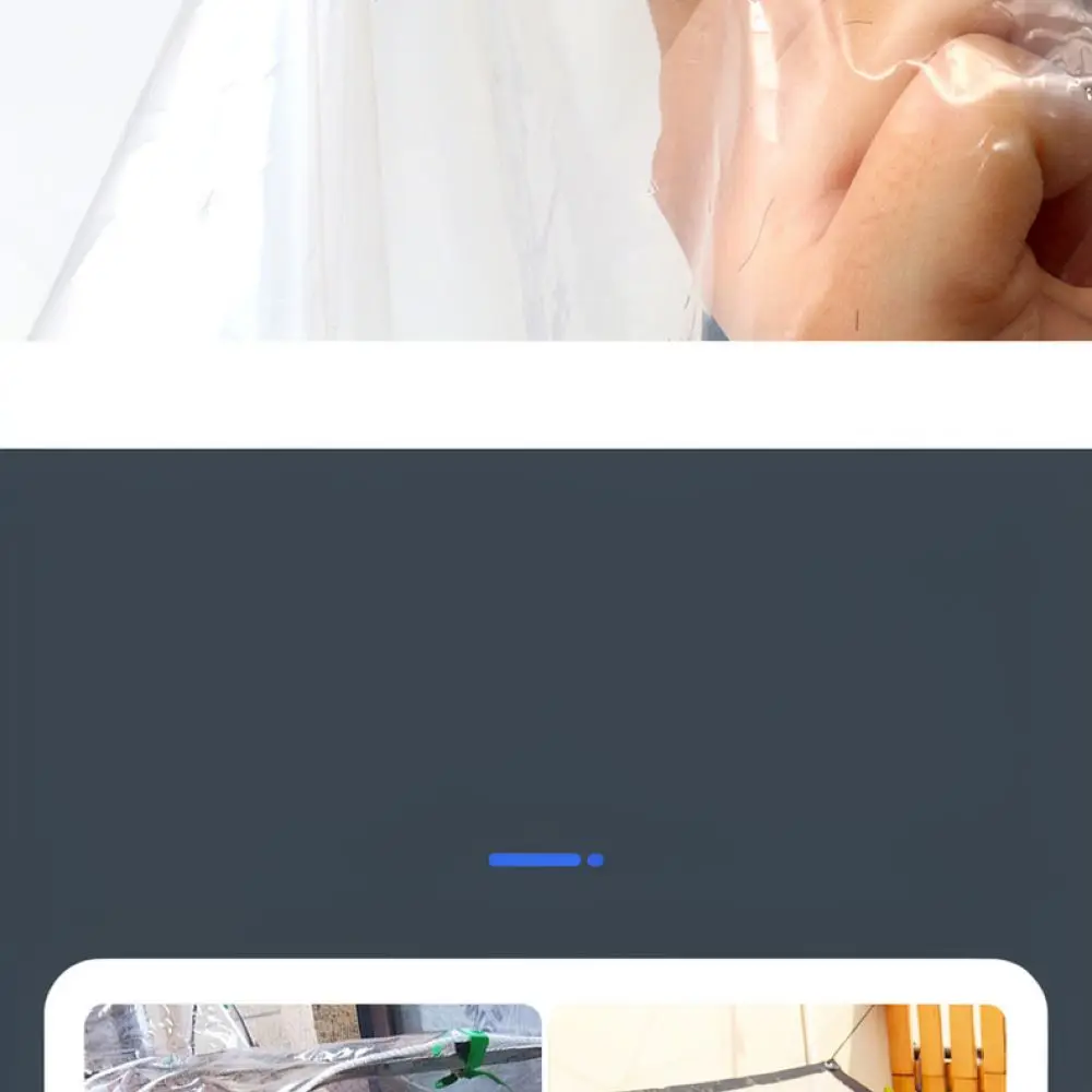 Clear PVC Waterproof Tarp Outdoor Garden Balcony Rain Shield Windproof Protective Canopy Thermal Insulation Sheet