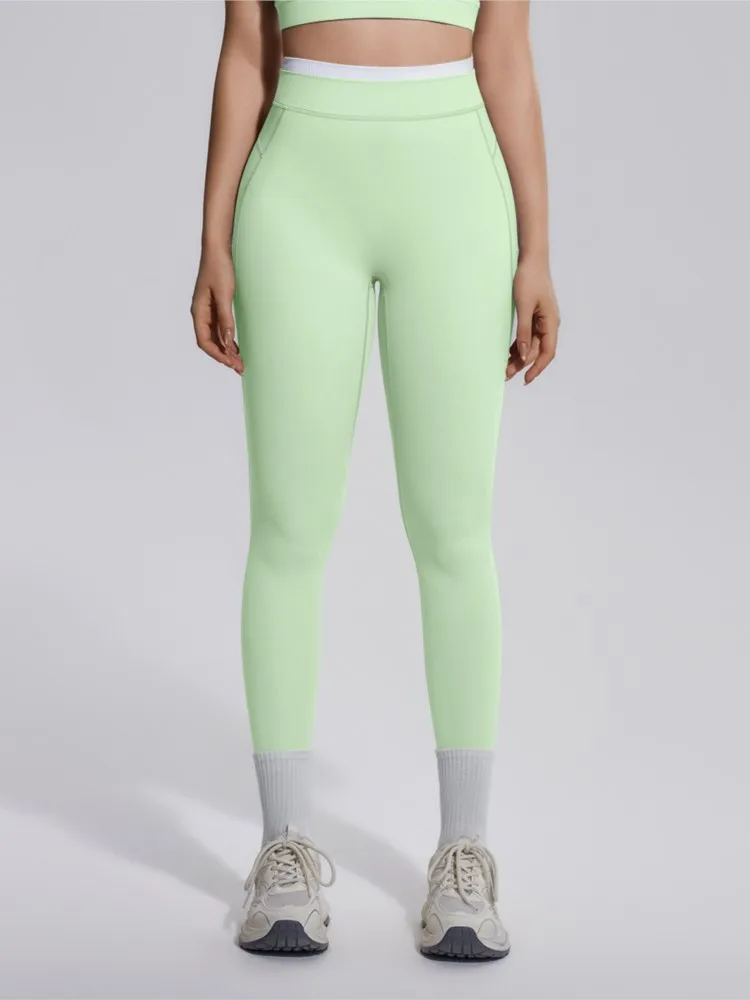 Soft Motion Straight Leg Bottoms Women's Mid-Waist Yoga Pants GYM Leggings Naked Feel Pilates Running Sports Trousers Pants