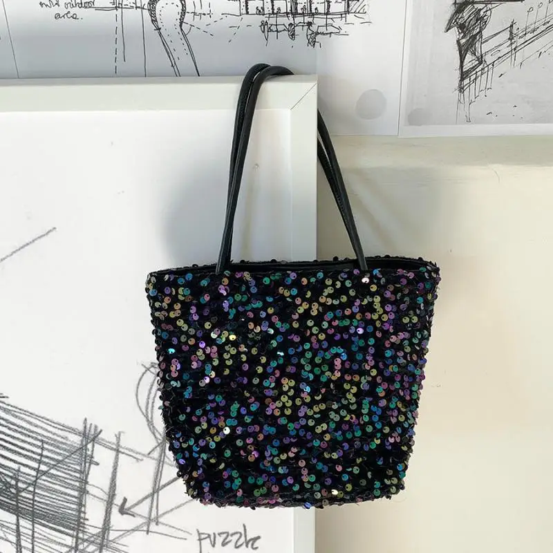 2024 New Sequined Shoulder Bags Chic Unique Design Bucket Bag Shing Basket Bag Crossbody Bag Designed Bolsas