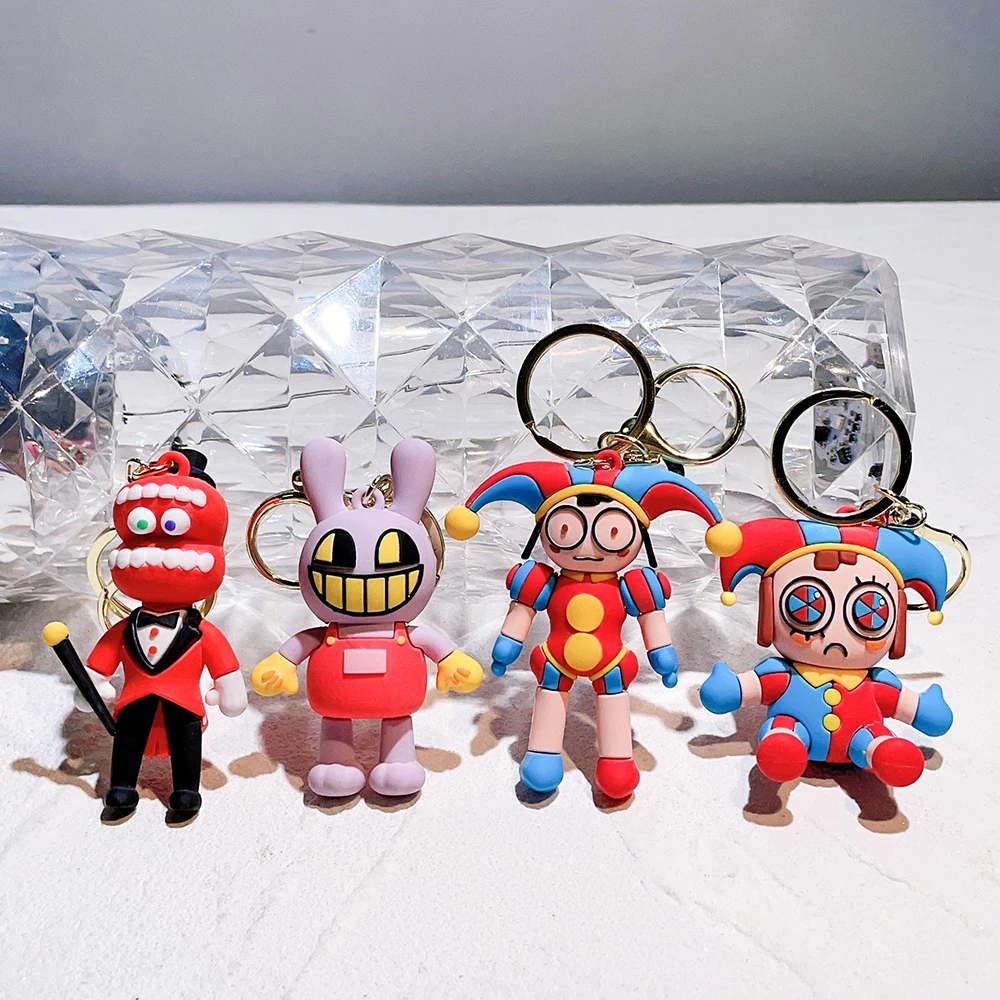 Magical Digital Circus Pomni Jax Silicone Cartoon Keychain Toy Theater Rabbit Doll Filling Toy Children's Christmas Gift