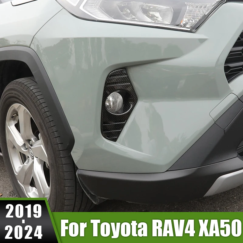 For Toyota RAV4 XA50 2019 2020 2021 2022 2023 2024 RAV 4 Hybrid Car Front Meshwork Fog Lamp Frame Decoration Lampshade Cover