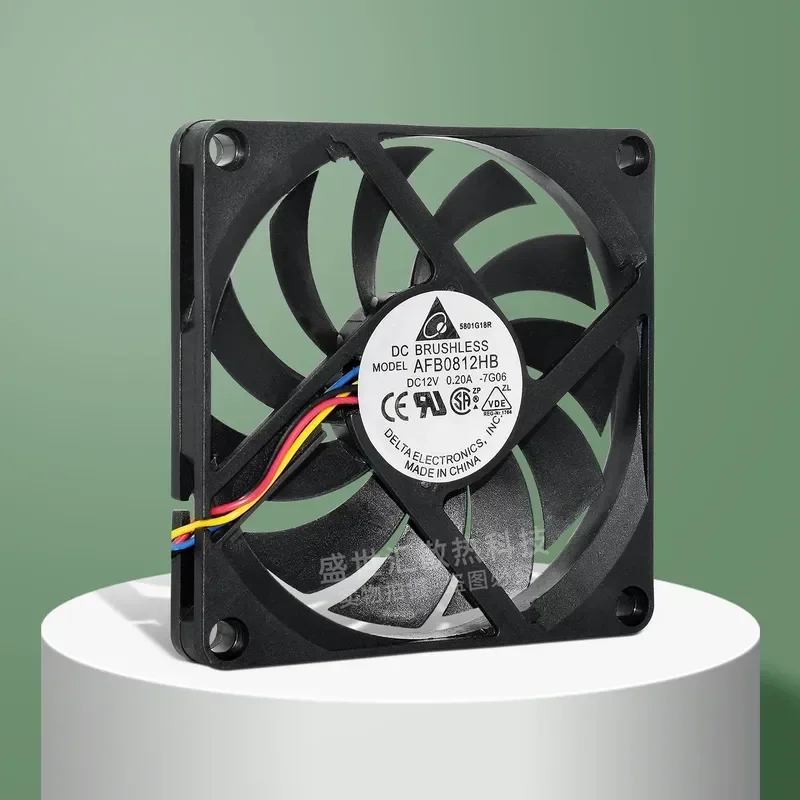 Delta 8010 Silent 12V 0.2A Thin 8CM Chassis Power Supply Electric Box Soft Route PWM Speed Regulation Cooling Fan for