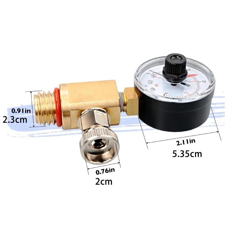 Valvole controllo della pressione del filtro del pool manuale con manometro