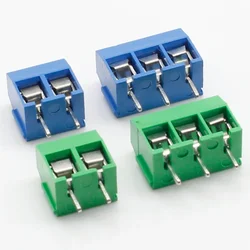 100PCS/Lot KF301-2P KF301-3P KF301-5.0-3P KF301 Screw 3Pin 5.0mm Straight Pin PCB Screw Terminal Block Connector Blue and green