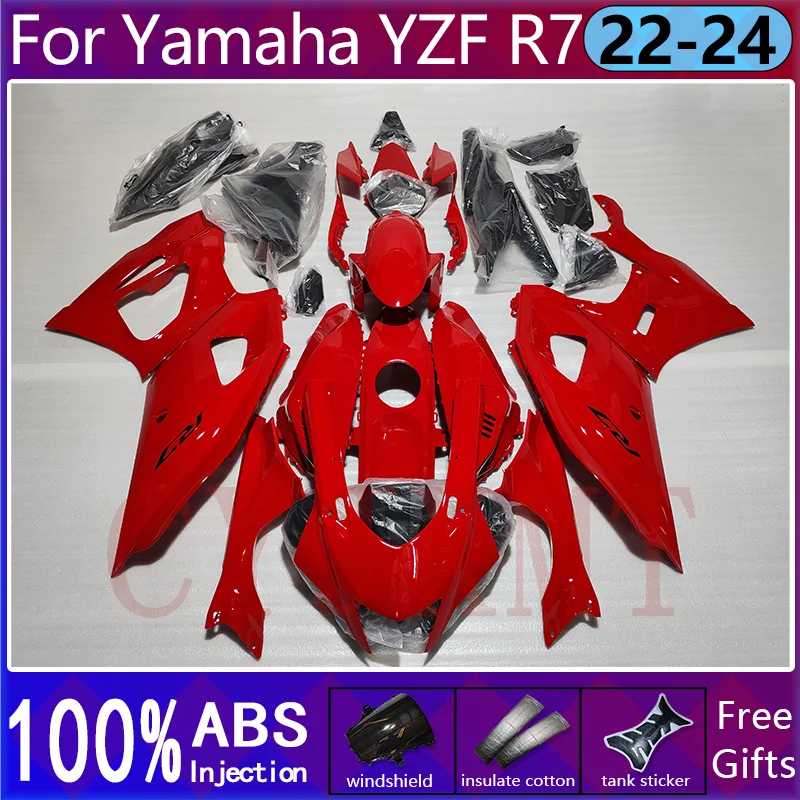 New ABS Motorcycle Fairings Kit for Yamaha YZFR7 2022 2023 2024 Year Fairing Panel YZF-R7 YZF R7 22-24 Red Gloss Bodyframe Cover