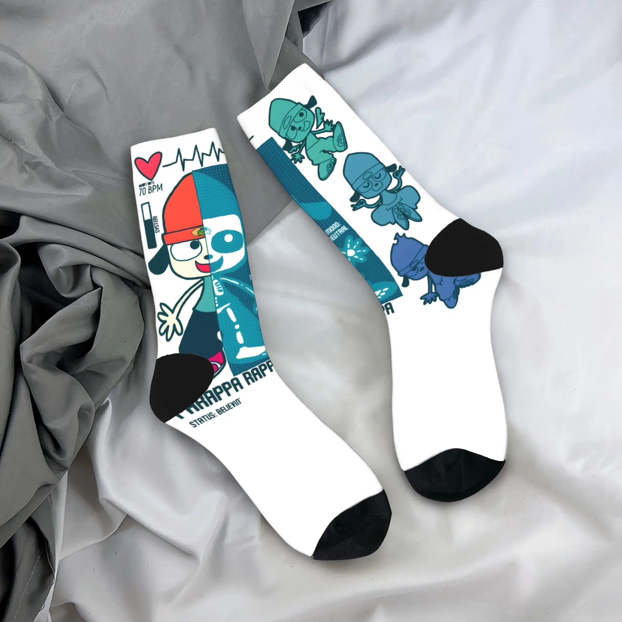 Men Socks PaRappa The Rappers  Stockings Anti Sweat Soft Breathable Socks Spring Vintage Pattern Running Sports Socks