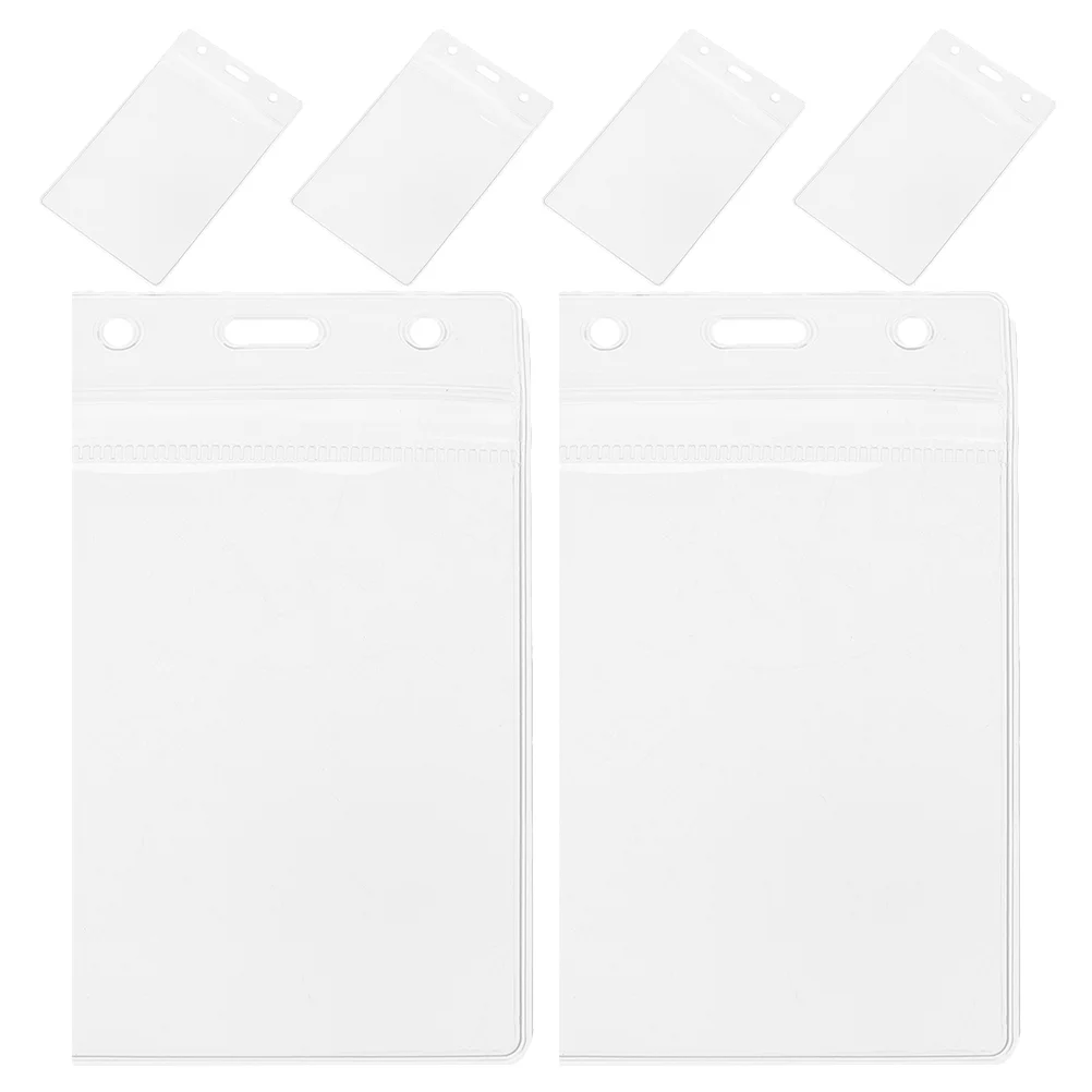 Funda de tarjeta impermeable, soporte de Certificado de exposición, soportes de identificación para insignias, fundas de plástico transparente, tarjetas verticales