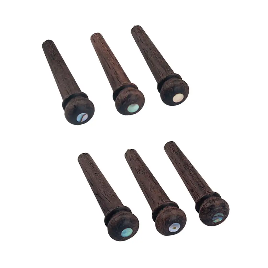 Guitar Accessories Rosewood Abalone Shell Bridge Pin Pack for Basic Acoustic Guitar Maintenance and Tuning