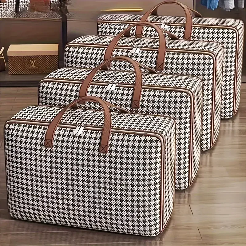 Nova Bolsa de Armazenamento para Edredons, Grande Capacidade, Portátil, Organizador Doméstico de Roupas com Alças, Dobrável e à Prova de Poeira