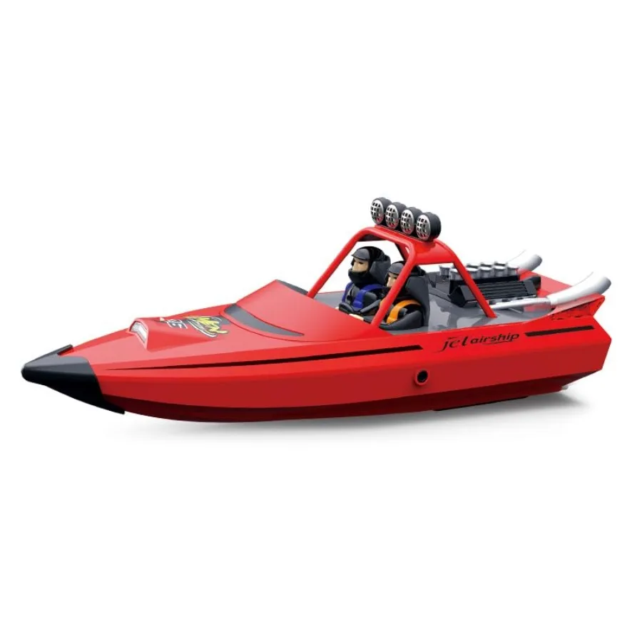 

RC Boat for pool, lakes, river use; ABS plastic; red; 2.4GHz remote control, high-speed, LED lights, summer water toy
