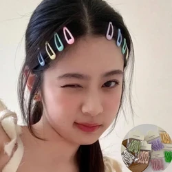 5Pcs/Set Clip Bb Hairpins Waterdrop Shape Hair Clips Ice Cream Color Girls Barrettes Small Fresh Snap Hairgrip Hair Accessories