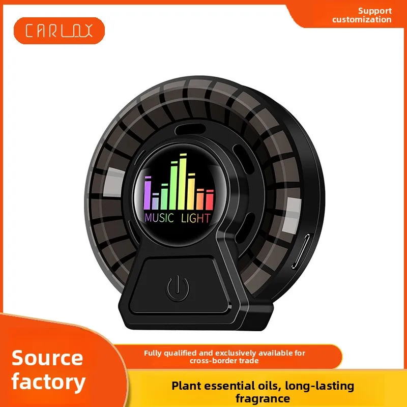 Ww22 car aromatherapy sound-activated ambient light - vent mount, fragrance diffuser, audio sync, color-changing atmosphere
