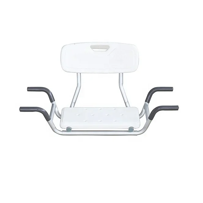 Aluminum shower chair with handrail, small bathing seat with armrest secure hand for the disabled old patient