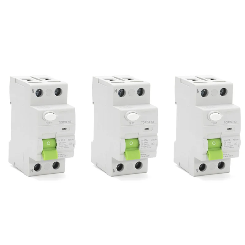 

ABSE-3X AC 2P 6KA RCCB RCD 230V Residual Current Circuit Breaker Differential Breaker Safety Switch TORD4-63, 2P 16A 10MA