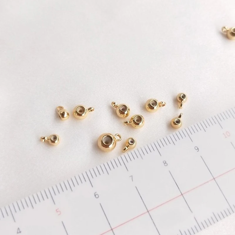 10PCS 14K Gold Filled Silicone Stopper Adjustment Bead DIY Handmade Jewelry With Hanging Spacer Bead Positioning Bead Material