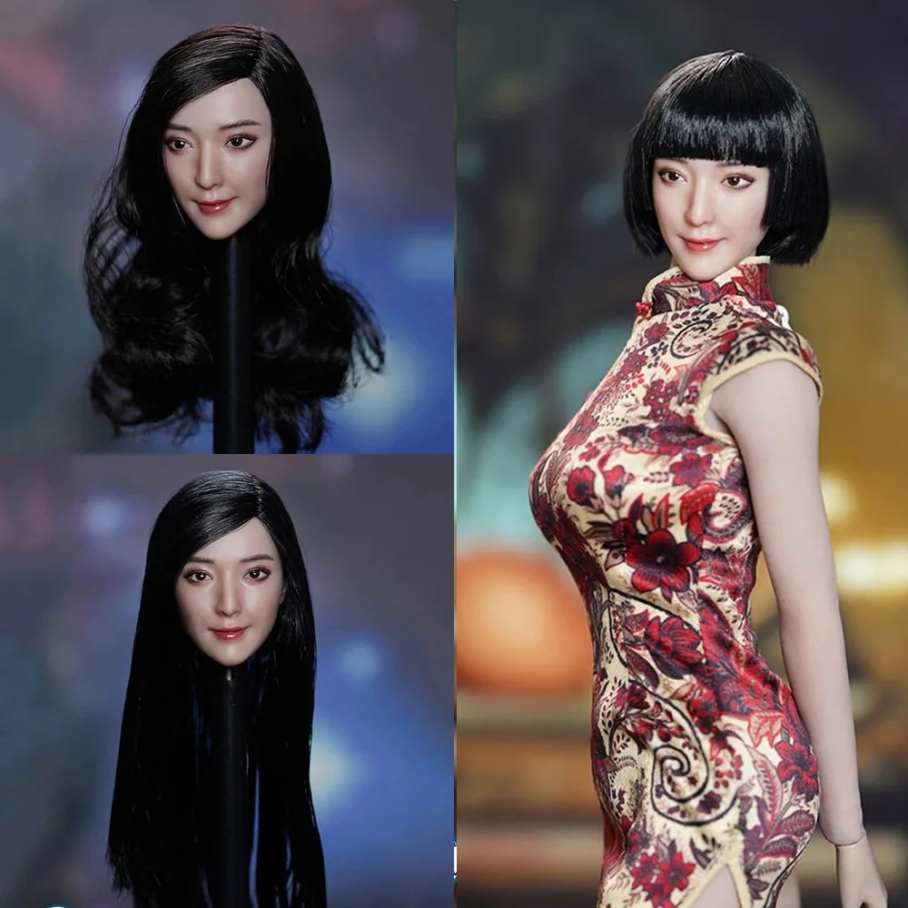 

SUPER DUCK SDH031 1/6 Asian Beauty Head Sculpt Model Fit 12" TBLeague Wheat Skin Female Soldier Action Figure Body Dolls