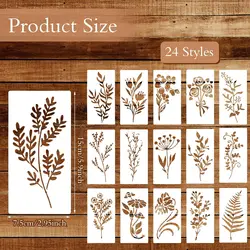 18/24pcs Diy Craft Layering Flower Stencil For Walls Painting Scrapbooking Stamping Stamp Album Decorative Embossing Paper Card