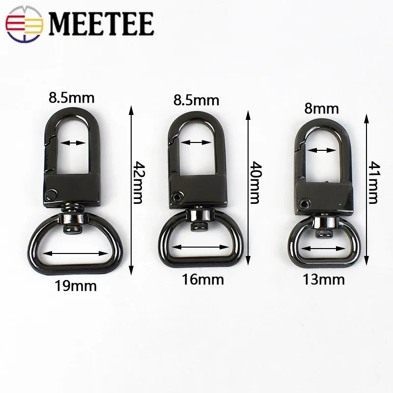 5/10Pcs Meetee 13/16/19mm Metal Buckles D Ring Lobster Swivel  Hook Dog Collar Webbing Snap Carabiner DIY Sewing Accessories