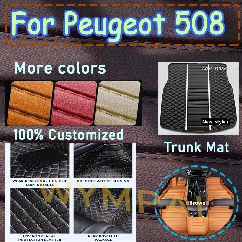 

Luxury Interior Car Floor Mats For Peugeot 508 2018 2017 2016 2015 2014 2013 2012 2011 Parts Waterproof Anti Dirty Leather Rugs