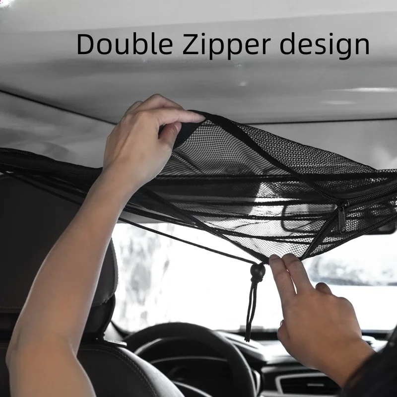 Car Ceiling Cargo Net Storage Net Car Interior Roof Storage Net Foldable Storage Bag For Ford Bronco