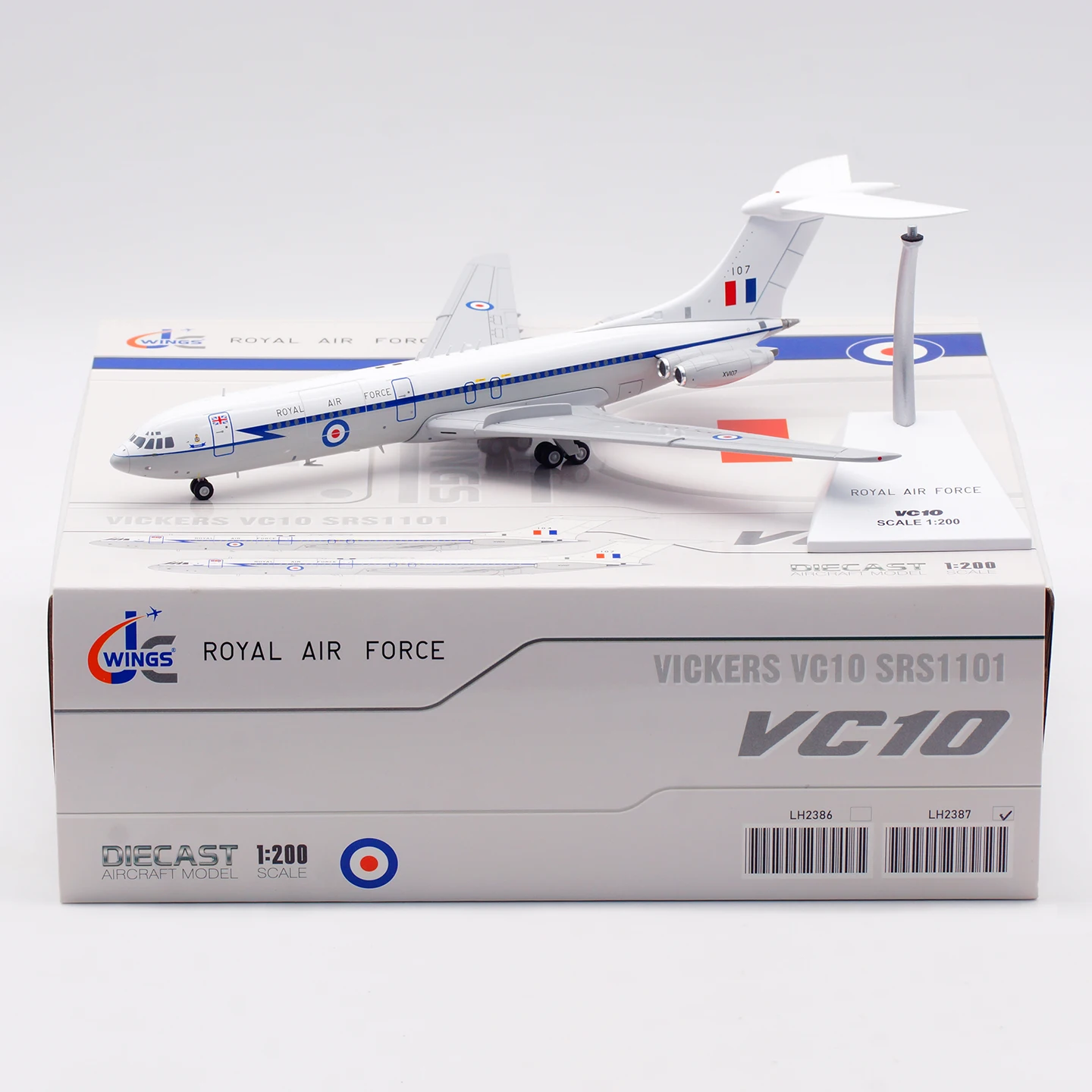 

LH2387 Alloy Collectible Plane Gift JC Wings1:200 Royal Air Force Vickers VC10 Srs1103 Diecast Aircraft Jet Model XV107