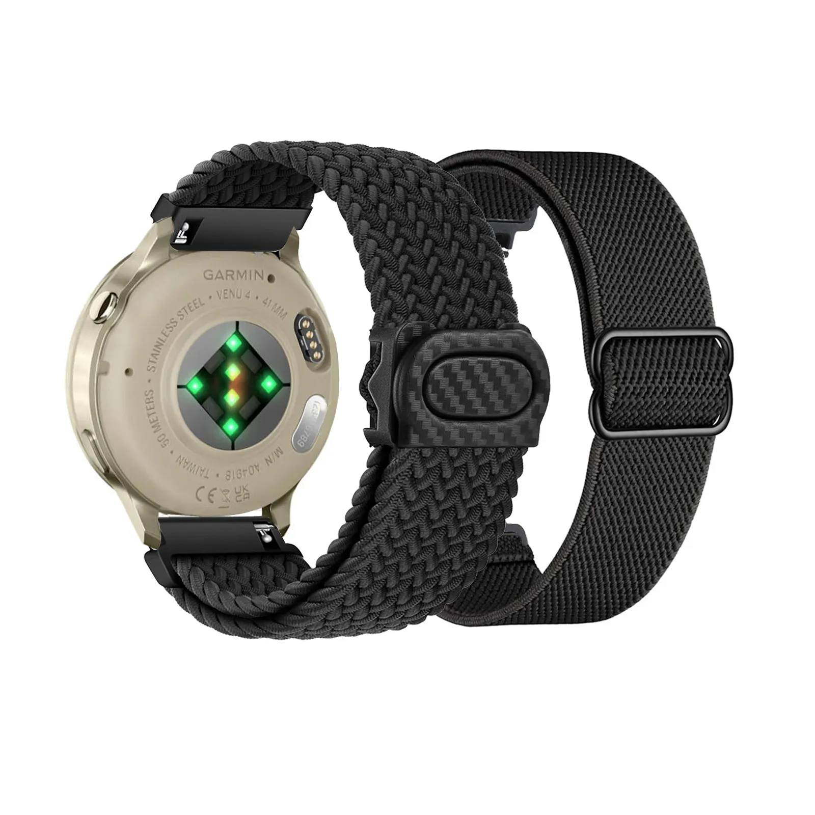 

2pcs Elastic Nylon Bands for Garmin Venu 4 41mm 18mm Strap for Men and Women