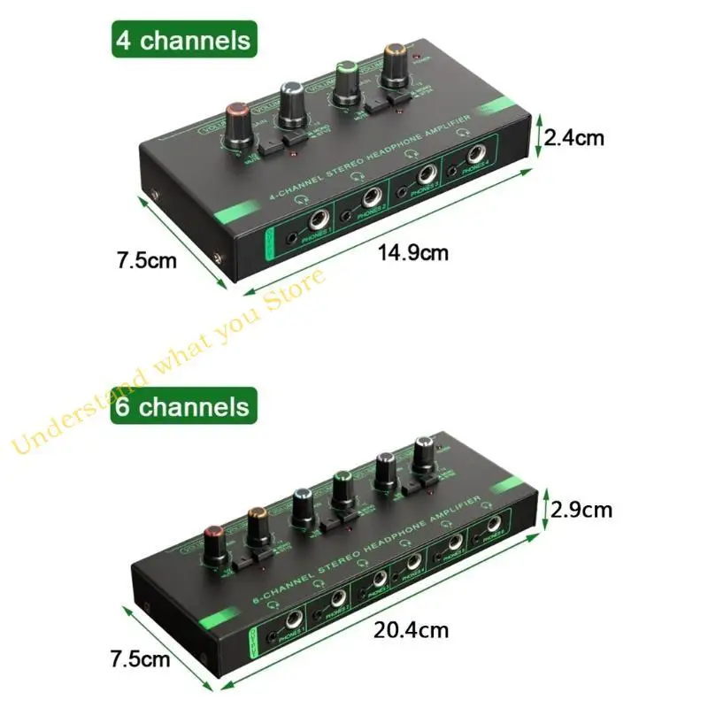J60A Professional 4/6 Channel Amplifier Headphone Amplifier Lossless Monitor Splitter