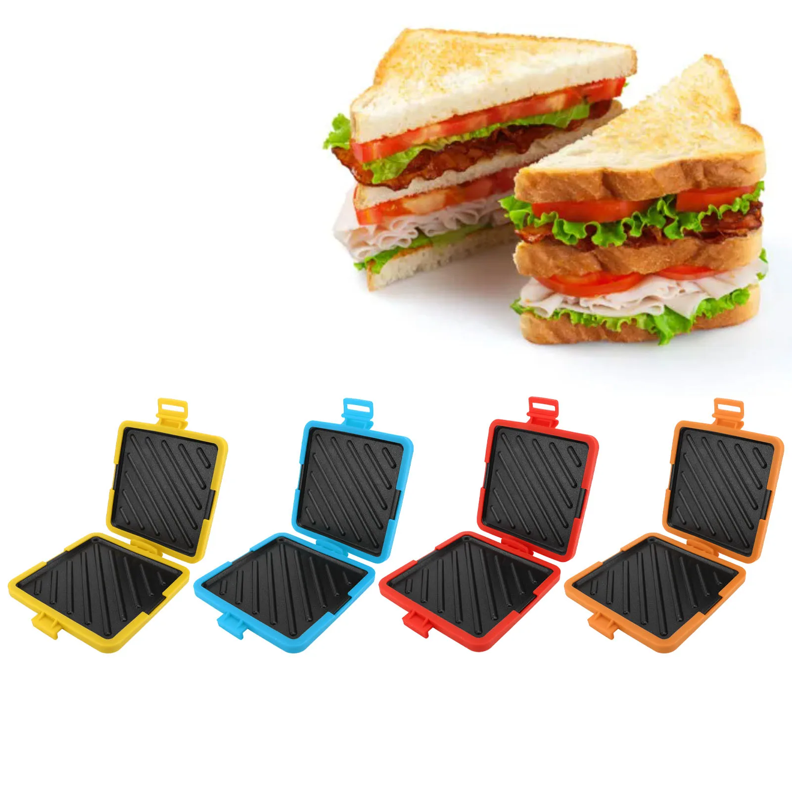 Toastie Maker Microwave Toastie Sandwich Maker Microwavable Toaster with Adjustable Silicone Straps No Electricity Cordless