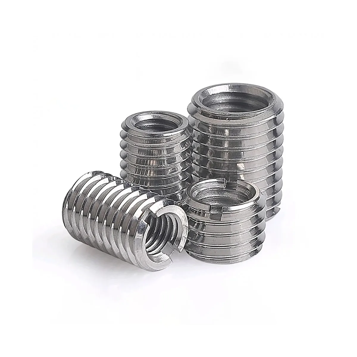304 Stainless Steel Internal And External Thread No Groove Nut / Thread Sheath M3M4M5M8M10M12M16