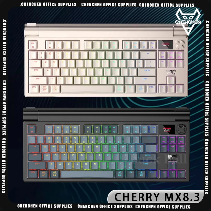 CHERRY MX8.3 Mechanical Keyboard Three Mode Wireless Bluetooth Aluminum Alloy Keyboard 8000HZ GASKET 4600mah Game Office Custom