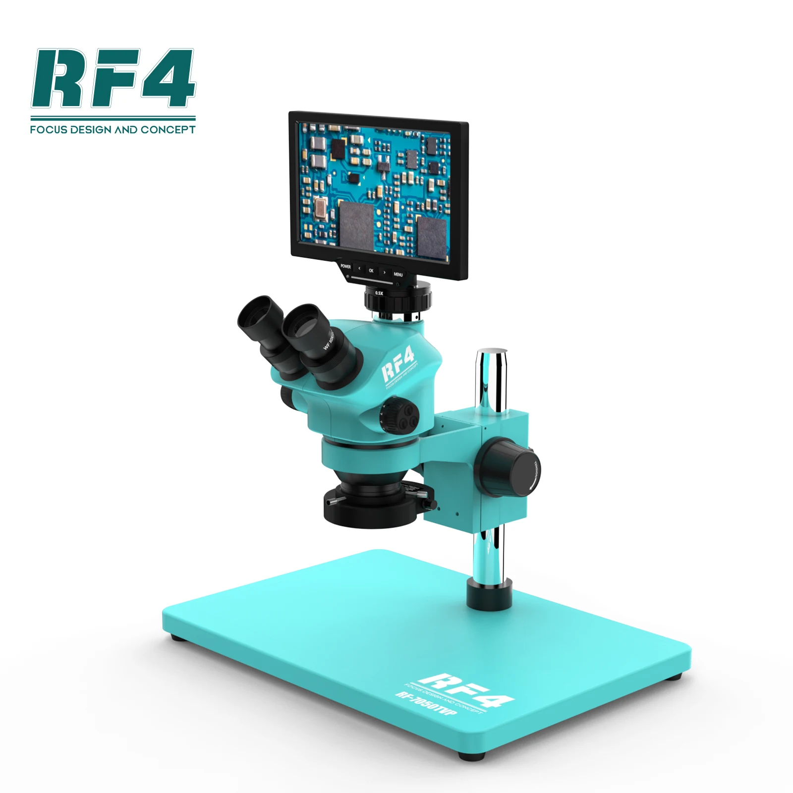 RF4 7-50X HD Observation WIFI Display Screen Synchronous Focusing Mobile Repair Triocular Zoom Microscope RF7050TVP-YS010W