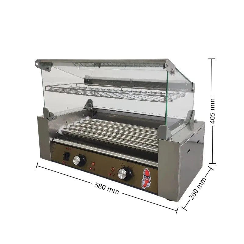 Certified Electric Hot Dog Sausage Roaster Machine Commercial Hot Dog Cooke for Supermarket Street Vending Stall