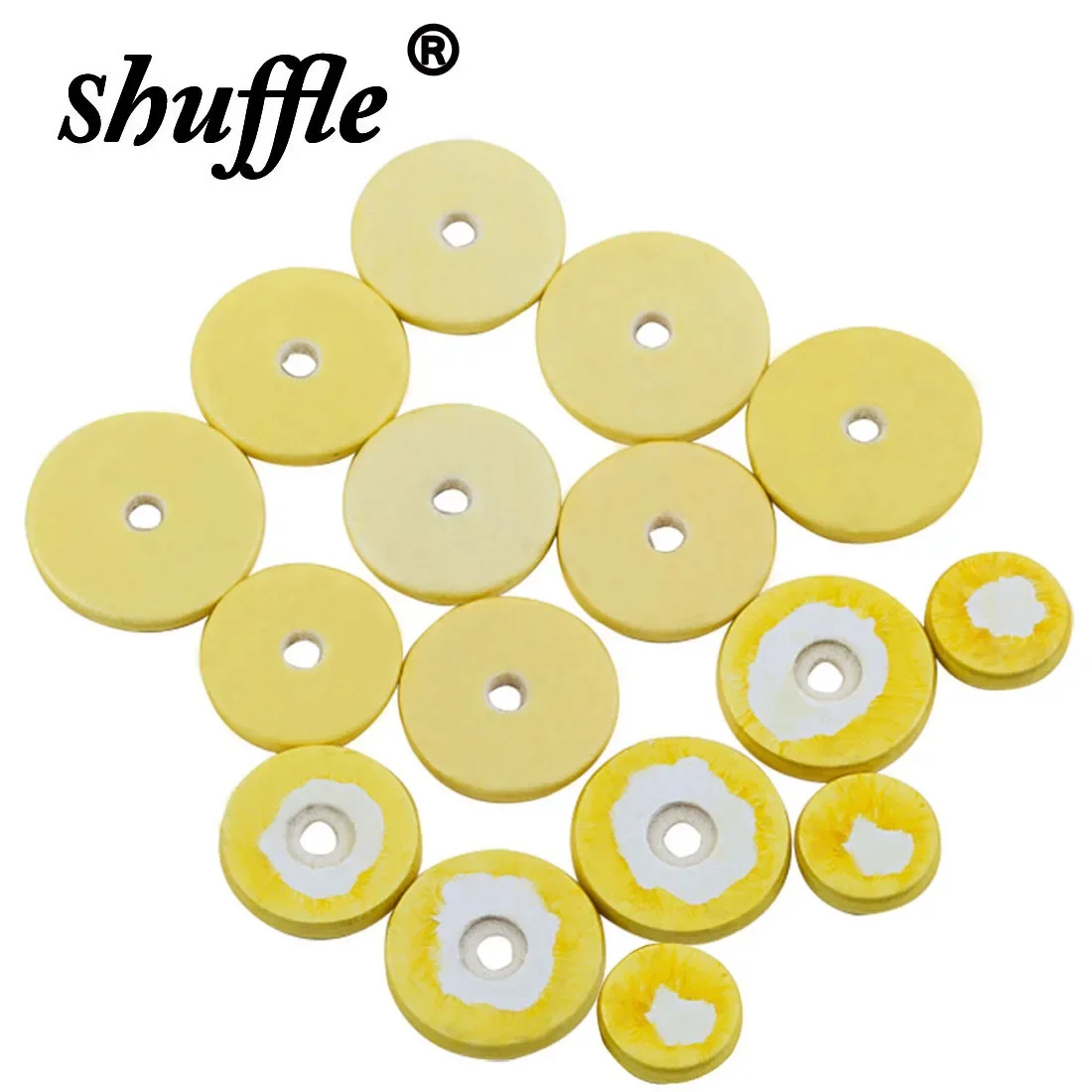 16Pcs Flute Key Pads Yellow Cork Pad Leather Cushion Flute Pads Flute Accessories Woodwind Musical Instrument Replacement Parts