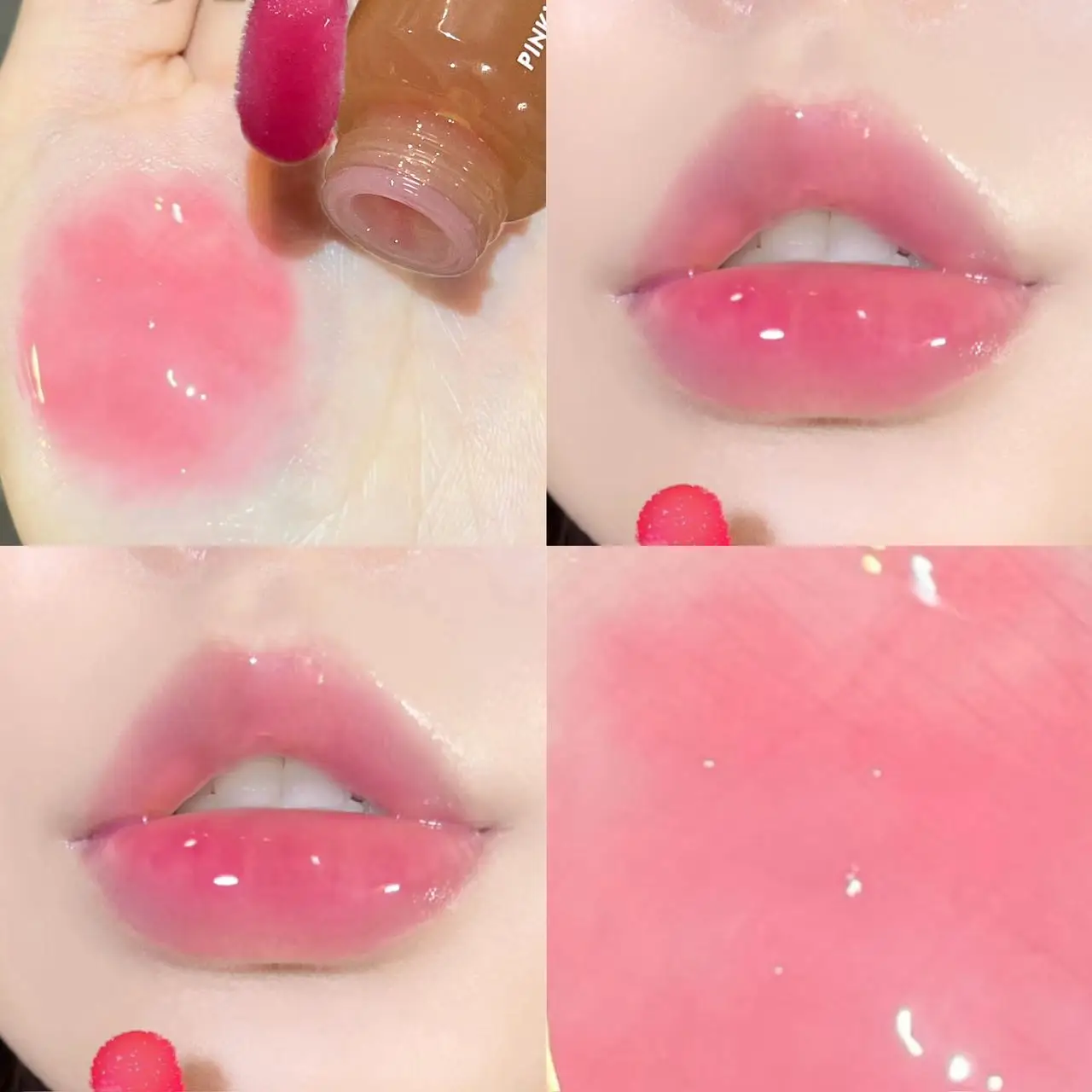 Pinkyfocus Hydrating Lip Serum Gloss - Fruit Nectar Transparent, Dewy Glass Look, Long-Lasting Cosmetics