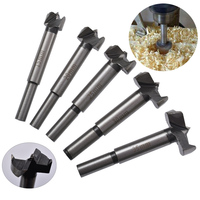 5pcs Woodworking Drill Bit Set Flat Wing Drilling and Reaming Hinge Drill Bits 15-35mm Drilling Bit Hole Opener Cutting Tool Set